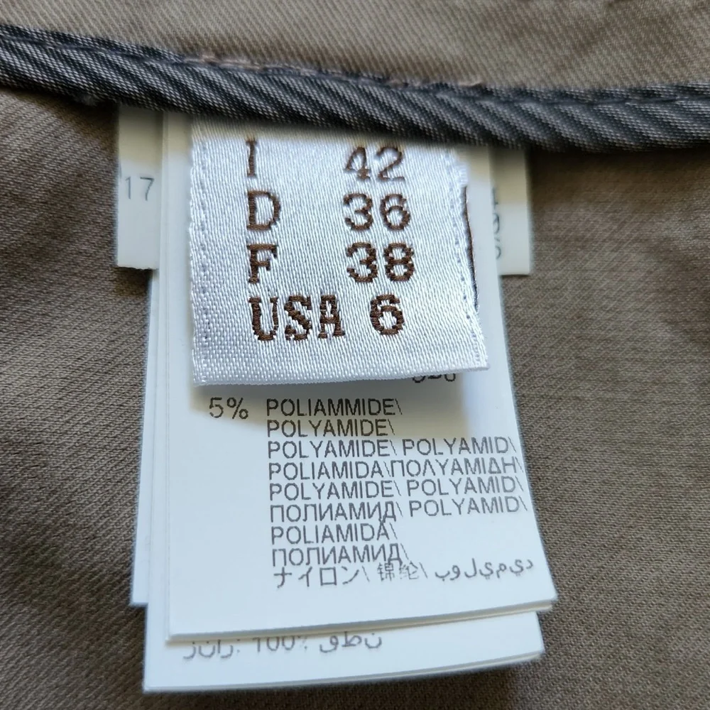 Brunello Cuccinelli wide leg beige high waist criss cross waist pants Sz 6 - Picture 10 of 11